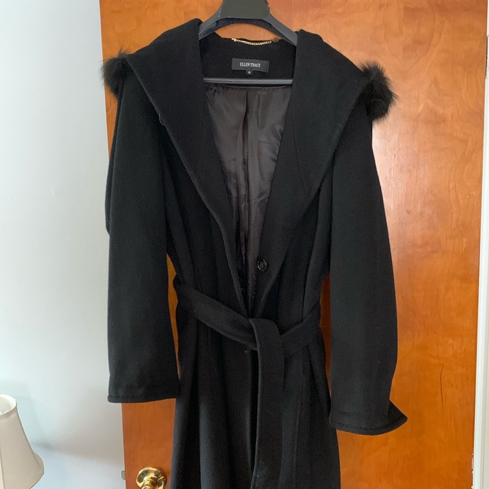 Wool Blend Fur Trim Women’s Coat